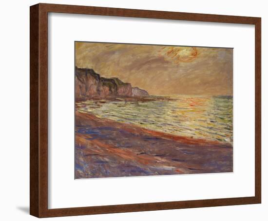 Beach at Pourville, Sunset, 1882-Claude Monet-Framed Giclee Print