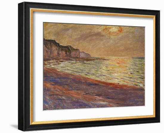 Beach at Pourville, Sunset, 1882-Claude Monet-Framed Giclee Print