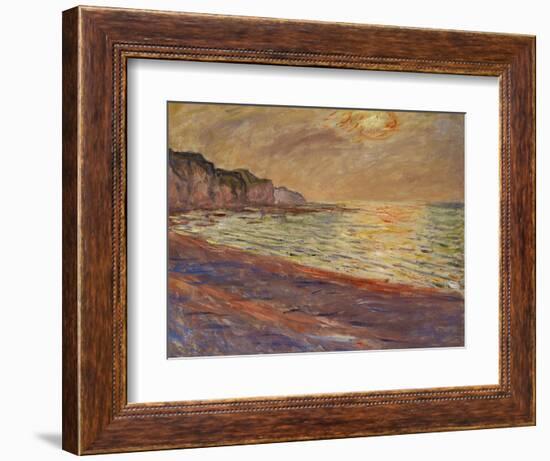 Beach at Pourville, Sunset, 1882-Claude Monet-Framed Premium Giclee Print