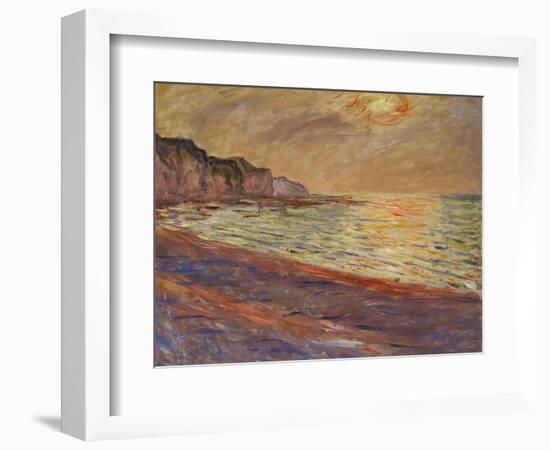 Beach at Pourville, Sunset, 1882-Claude Monet-Framed Premium Giclee Print