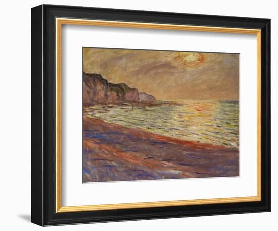 Beach at Pourville, Sunset, 1882-Claude Monet-Framed Premium Giclee Print