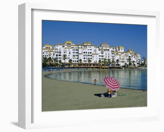 Beach at Puerto Banus Near Marbella, Costa Del Sol, Andalucia, Spain-Fraser Hall-Framed Photographic Print