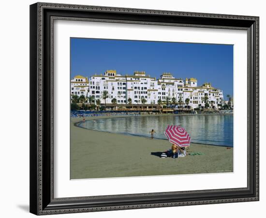 Beach at Puerto Banus Near Marbella, Costa Del Sol, Andalucia, Spain-Fraser Hall-Framed Photographic Print