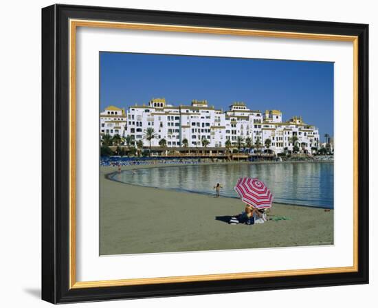 Beach at Puerto Banus Near Marbella, Costa Del Sol, Andalucia, Spain-Fraser Hall-Framed Photographic Print