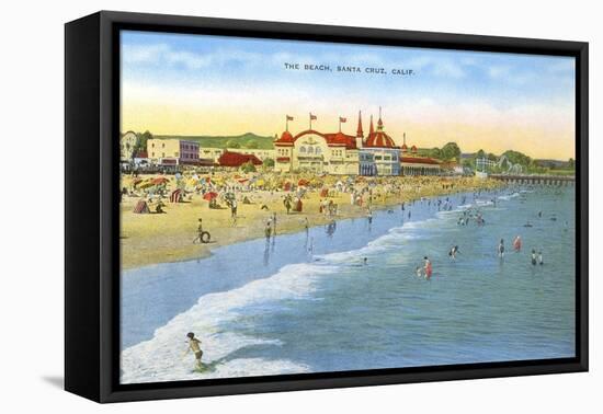 Beach at Santa Cruz-null-Framed Stretched Canvas