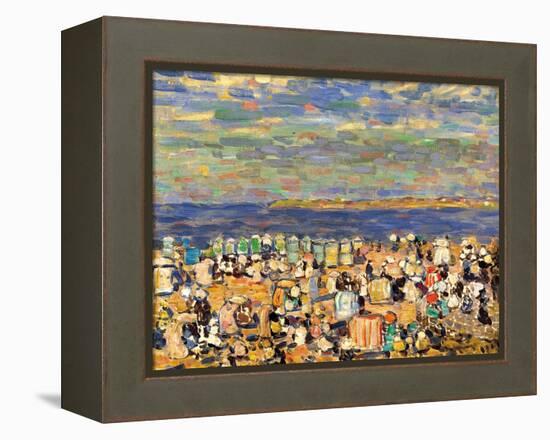 Beach at St. Malo, C. 1907-Maurice Brazil Prendergast-Framed Premier Image Canvas