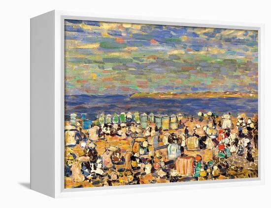 Beach at St. Malo, C. 1907-Maurice Brazil Prendergast-Framed Premier Image Canvas