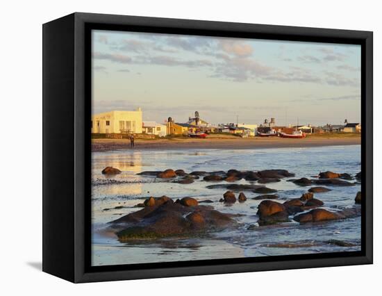 Beach at sunrise, Cabo Polonio, Rocha Department, Uruguay, South America-Karol Kozlowski-Framed Premier Image Canvas