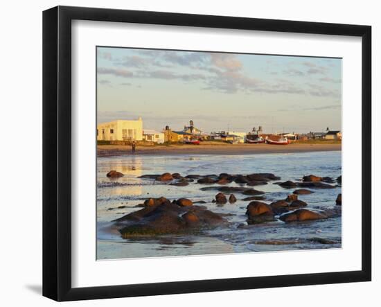 Beach at sunrise, Cabo Polonio, Rocha Department, Uruguay, South America-Karol Kozlowski-Framed Photographic Print