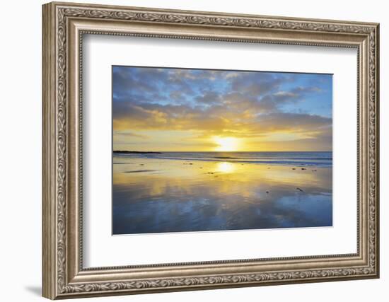 Beach at sunrise, Helgoland, Dune, North Sea, Island, Schleswig-Holstein, Germany-Raimund Linke-Framed Photographic Print