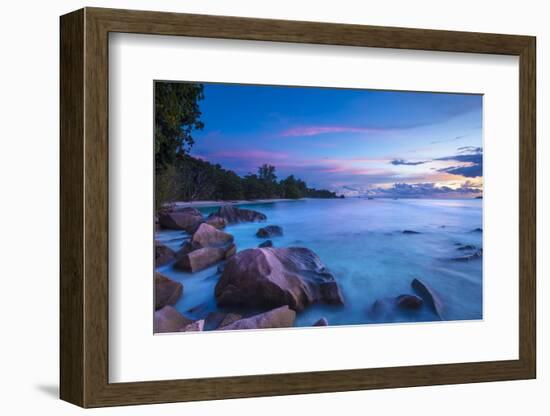 Beach at Sunset, La Digue, Seychelles-Jon Arnold-Framed Photographic Print