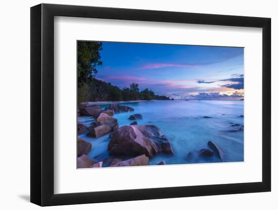 Beach at Sunset, La Digue, Seychelles-Jon Arnold-Framed Photographic Print