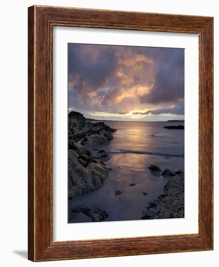 Beach at Sunset, Near Tully Cross, Connemara, County Galway, Connacht, Republic of Ireland-Gary Cook-Framed Photographic Print