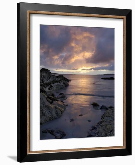 Beach at Sunset, Near Tully Cross, Connemara, County Galway, Connacht, Republic of Ireland-Gary Cook-Framed Photographic Print