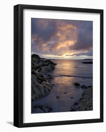 Beach at Sunset, Near Tully Cross, Connemara, County Galway, Connacht, Republic of Ireland-Gary Cook-Framed Photographic Print