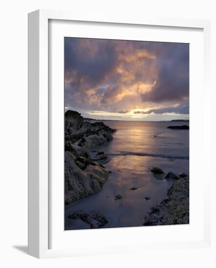 Beach at Sunset, Near Tully Cross, Connemara, County Galway, Connacht, Republic of Ireland-Gary Cook-Framed Photographic Print