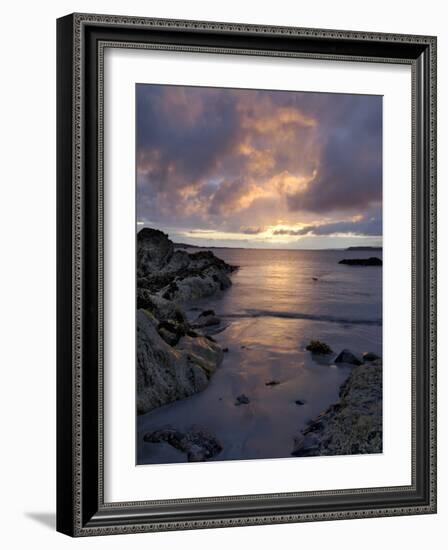 Beach at Sunset, Near Tully Cross, Connemara, County Galway, Connacht, Republic of Ireland-Gary Cook-Framed Photographic Print