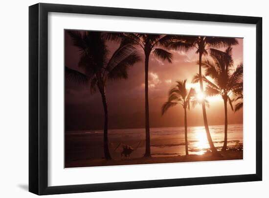 Beach At Sunset-Tony Craddock-Framed Photographic Print