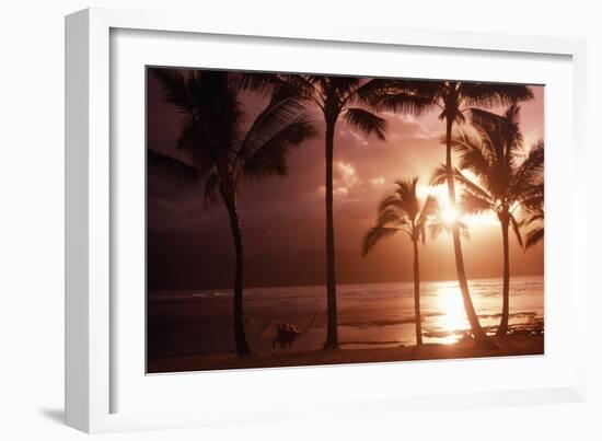 Beach At Sunset-Tony Craddock-Framed Photographic Print