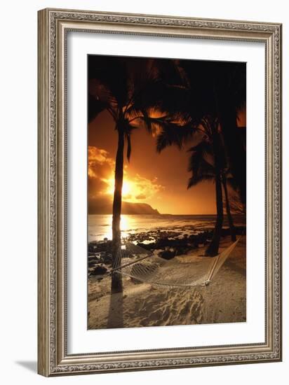 Beach At Sunset-Tony Craddock-Framed Photographic Print
