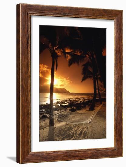 Beach At Sunset-Tony Craddock-Framed Photographic Print