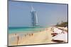 Beach at the Al Quasr Hotel of Madinat Jumeirah with View of Burj al Arab-null-Mounted Art Print