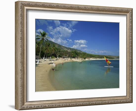 Beach at the Kyona Beach Club, Near Port Au Prince, Haiti, West Indies, Caribbean-Murray Louise-Framed Photographic Print