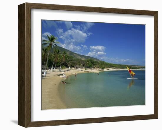 Beach at the Kyona Beach Club, Near Port Au Prince, Haiti, West Indies, Caribbean-Murray Louise-Framed Photographic Print