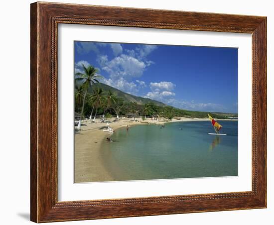 Beach at the Kyona Beach Club, Near Port Au Prince, Haiti, West Indies, Caribbean-Murray Louise-Framed Photographic Print