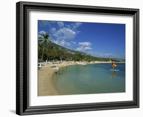 Beach at the Kyona Beach Club, Near Port Au Prince, Haiti, West Indies, Caribbean-Murray Louise-Framed Photographic Print