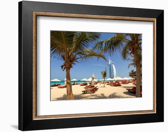 Beach at the Mina A'Salam Hotel Madinat Jumeirah with View towards Burj al Arab-null-Framed Premium Giclee Print