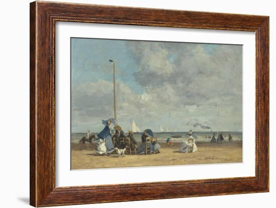 Beach at Trouville, 1864-5-Eugene Louis Boudin-Framed Giclee Print