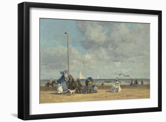 Beach at Trouville, 1864-5-Eugene Louis Boudin-Framed Giclee Print