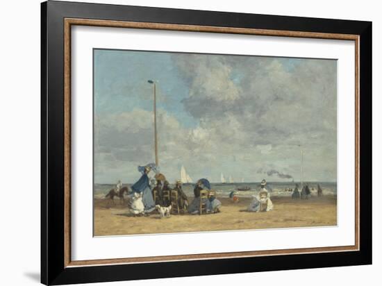 Beach at Trouville, 1864-5-Eugene Louis Boudin-Framed Giclee Print