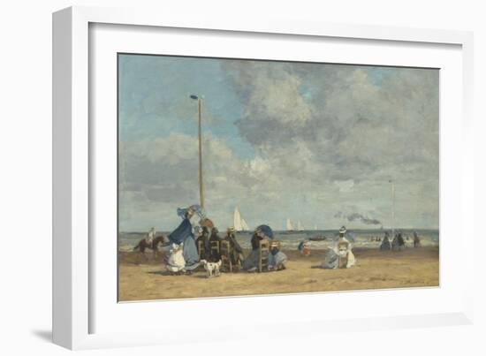 Beach at Trouville, 1864-5-Eugene Louis Boudin-Framed Giclee Print