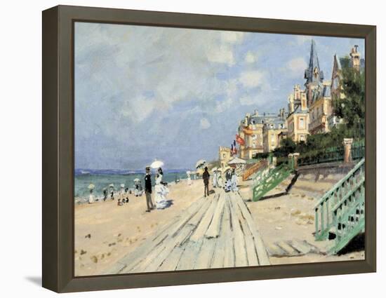 Beach at Trouville-Claude Monet-Framed Premier Image Canvas