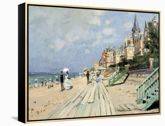 Beach at Trouville-Claude Monet-Framed Premier Image Canvas