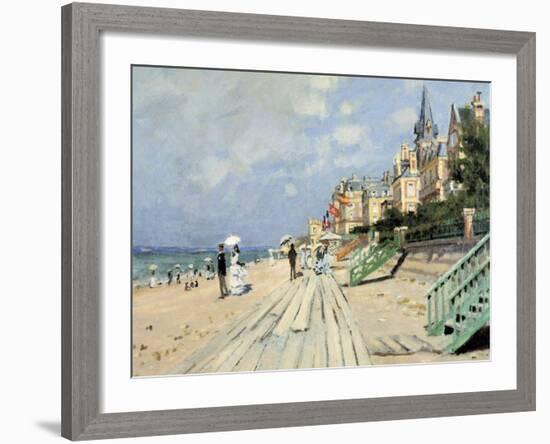 Beach at Trouville-Claude Monet-Framed Giclee Print