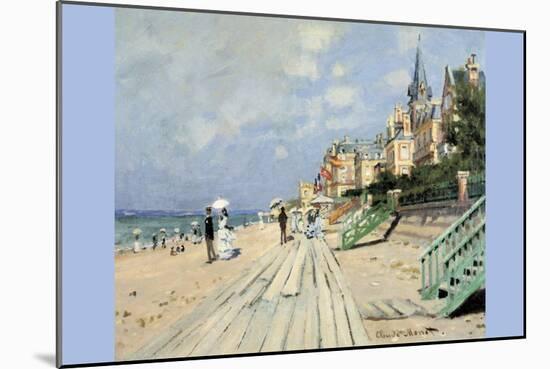 Beach at Trouville-Claude Monet-Mounted Art Print