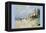 Beach at Trouville-Claude Monet-Framed Stretched Canvas