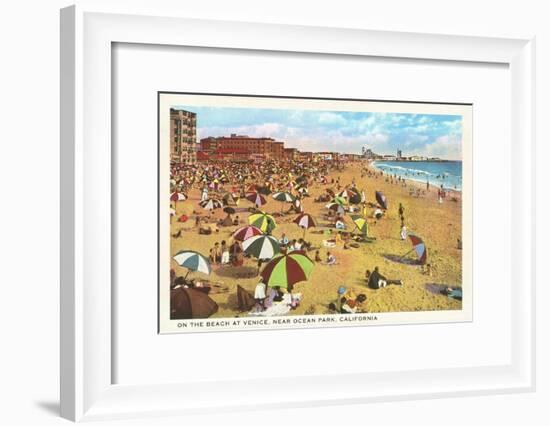 Beach at Venice, Los Angeles, California-null-Framed Art Print