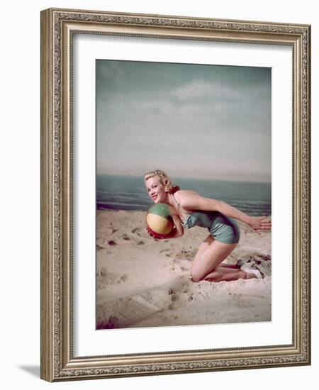 Beach Ball Girl, Woof-Charles Woof-Framed Photographic Print