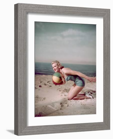 Beach Ball Girl, Woof-Charles Woof-Framed Photographic Print