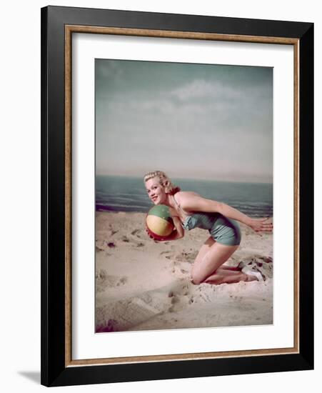 Beach Ball Girl, Woof-Charles Woof-Framed Photographic Print