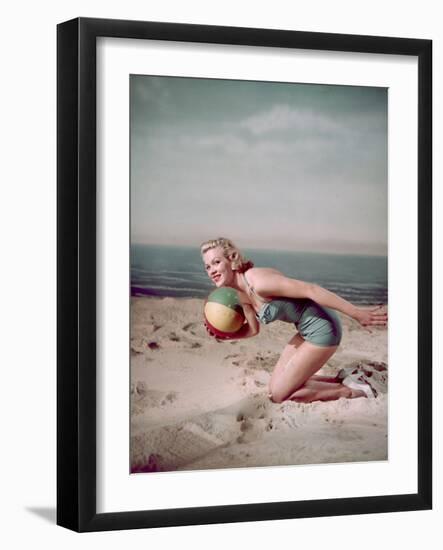 Beach Ball Girl, Woof-Charles Woof-Framed Photographic Print