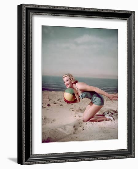 Beach Ball Girl, Woof-Charles Woof-Framed Photographic Print