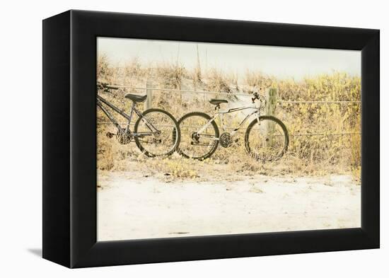 Beach Bikes-Mary Lou Johnson-Framed Stretched Canvas