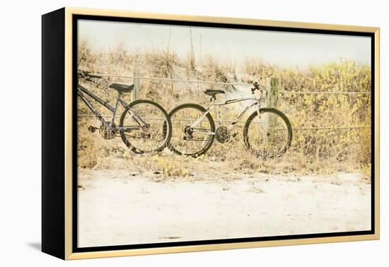 Beach Bikes-Mary Lou Johnson-Framed Stretched Canvas