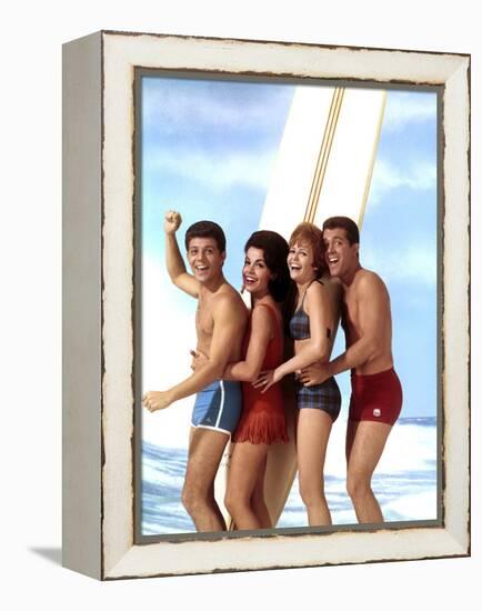 Beach Blanket Bingo, Frankie Avalon, Annette Funicello, Deborah Walley, John Ashley, 1965-null-Framed Stretched Canvas