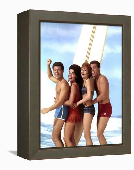 Beach Blanket Bingo, Frankie Avalon, Annette Funicello, Deborah Walley, John Ashley, 1965-null-Framed Stretched Canvas